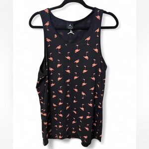 Jordan Flamingo Pattern Black Tank Top